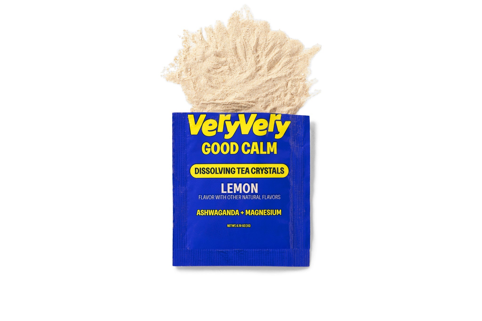 Lemon | Calming Tea Blend — Dissolving tea crystals sachet with crystal spill
